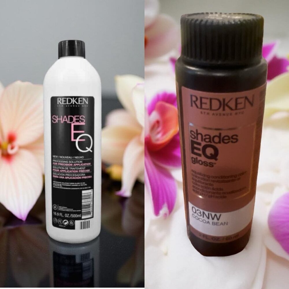 Redken Shades EQ Gloss 03NW Cocoa Bean & Shades EQ Gel Processing Solution 16.9